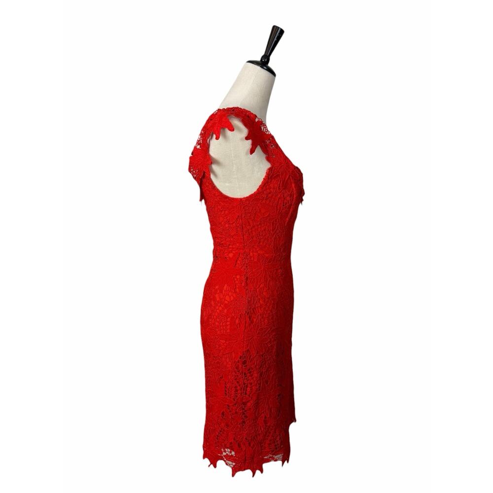 ASTR the Label Red Lace Daniela Mini Dress Size S Wedding Guest Cocktail Party - Picture 5 of 12